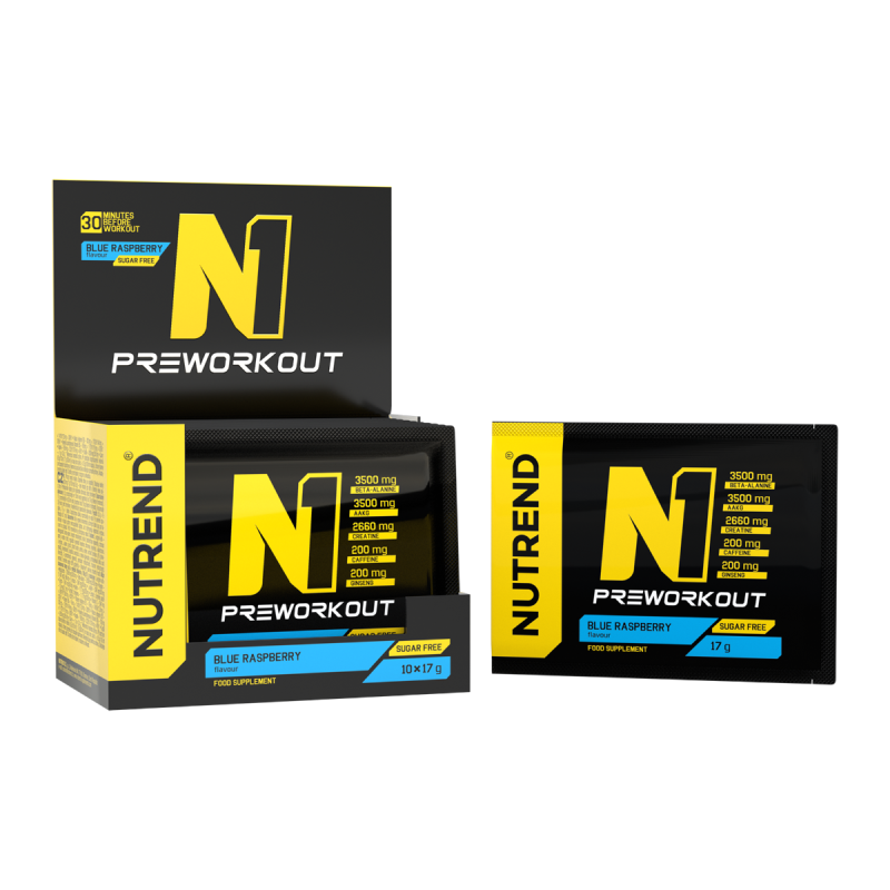 Передтренувальний комплекс N1,Nutrend, 10 x 17 g, блакитна малина