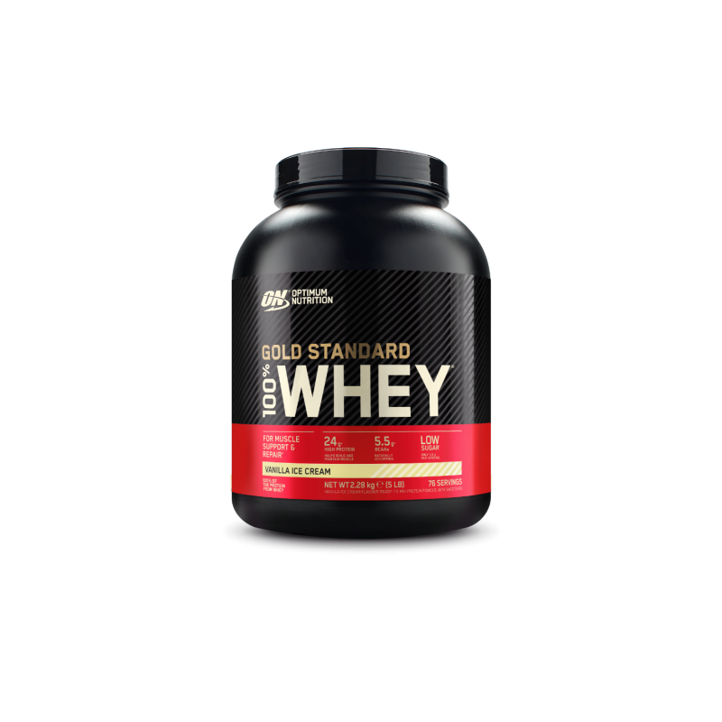 100% Whey Gold Standard, Optimum Nutrition, 2250 g, ванильное мороженое