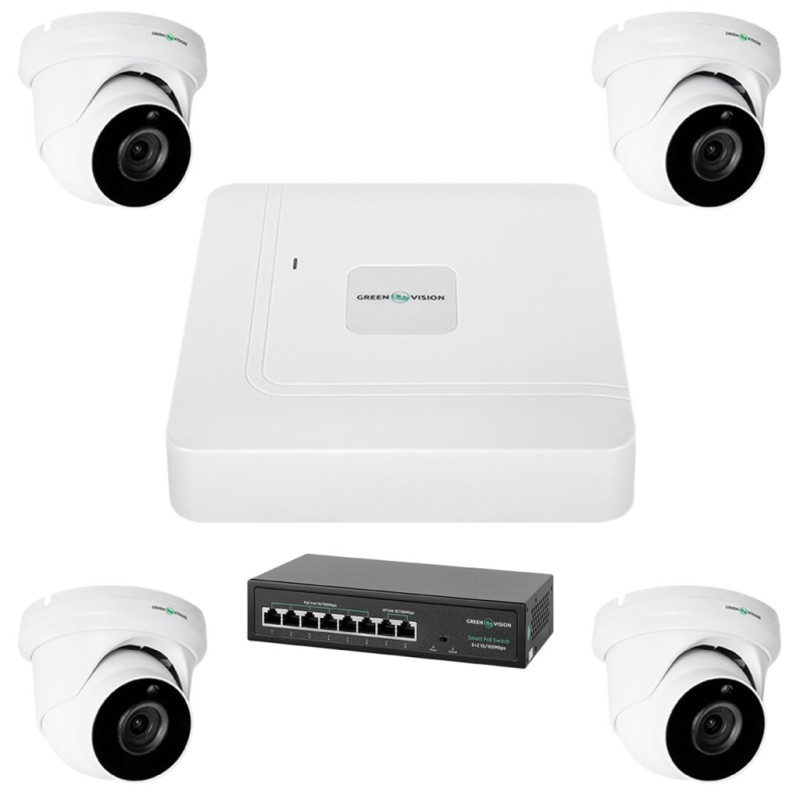 4-Camera Video Surveillance Kit GV-IP-K-W74/04 5MP