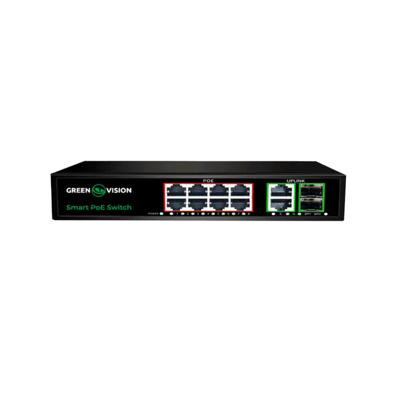 Network POE Switch GV-021-D-8G+2PG+2SFP