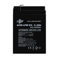 AGM Battery LPM 6V - 5.2 Ah