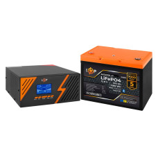 Комплект резервного живлення LogicPower B1500 Black + літієва (LiFePO4) батарея 1280Wh