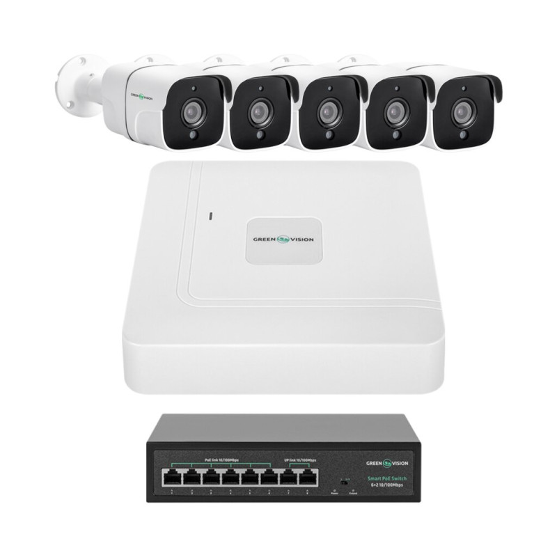 5-Camera Video Surveillance Kit GV-IP-K-W87/05 5MP