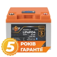 LP LiFePO4 Battery 12.8V - 50 Ah (640Wh) (BMS 40A/40A) Plastic LCD Smart BT