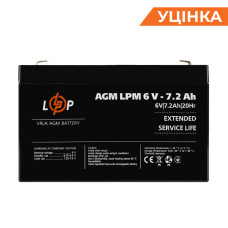 Розпродаж (3859) Акумулятор AGM LPM 6V - 7.2 Ah (052024)