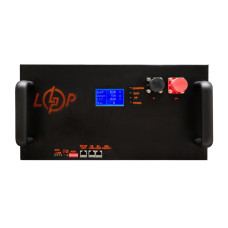 Акумулятор LP LiFePO4 51,2V - 100 Ah (5120Wh) (BMS 200A/100А) з LCD метал Smart RM RS485/CAN