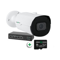 Video surveillance kit with license plate recognition for 1 IP camera GV-802