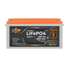 Акумулятор LP LiFePO4 12,8V - 280 Ah (3584Wh) (BMS 200A/100А) пластик Smart BT