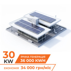 Комплект СЕС мережева на інверторі Deye 30кВт