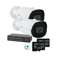 Video surveillance kit with license plate recognition for 2 IP cameras GV-801