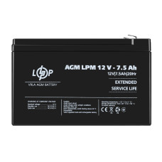 Розпродаж Акумулятор AGM LPM 12V - 7.5 Ah