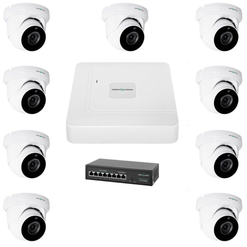 9-Camera Video Surveillance Kit GV-IP-K-W77/09 5MP