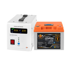 Комплект резервного живлення LP(LogicPower) ДБЖ + літієва (LiFePO4) батарея (UPS В500 + АКБ LiFePO4 640W)