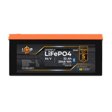 Акумулятор LP LiFePO4 64V - 32 Ah (2048Wh) (BMS 64A/32А) пластик Smart BT