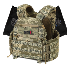 Плитоноска МІЦЬ 3.0 з балістичним захистом, піксель (PLATE CARRIER) МОЛЛІ