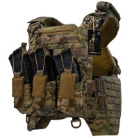 Plate Carrier BOGUNKA PRO with Quick Release System. 3 AK Mag Pouches + Tourniquet. Multicam