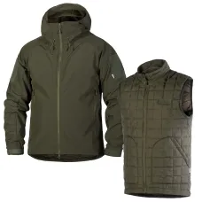 Комплект 2в1 Куртка SoftShell з жилеткою Олива (9755), S