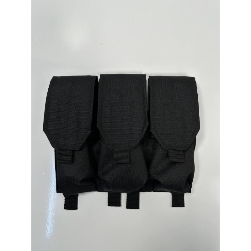Підсумок потрійний для магазинів АК закритий з MOLLE (Чорний)