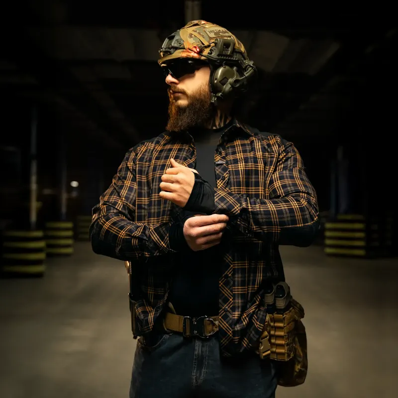 Сорочка "Тайфун" Orange/Navy (9583)