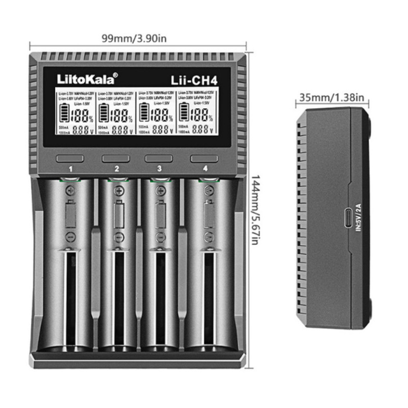 Универсальное зарядное устройство для LiitoKala Lii-CH4 5V 2A на 4 канала