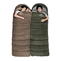 Naturehike U150 NH20MSD07 Hooded Sleeping Bag, (11°C), Left Zip, Brown
