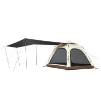 Naturehike Ango CNK2550WS010 Automatic 3-Person Tent with Awning, S, Brown