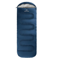 Naturehike Y150 NH21MSD08 Sleeping Bag with Hood and Rounded Bottom, Right Zip, Dark Blue