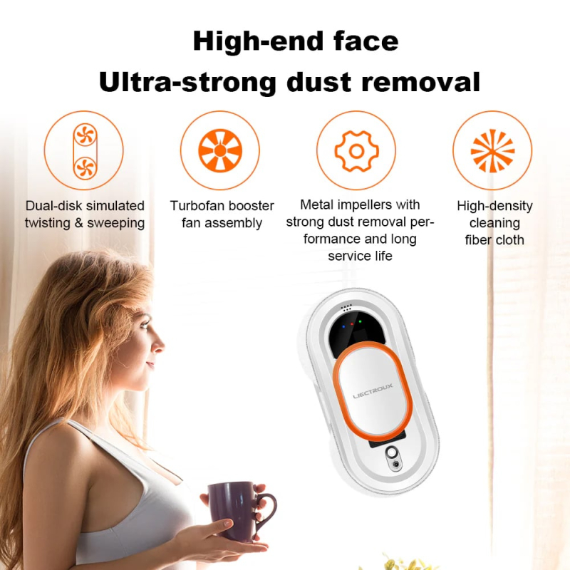 Liectroux HCR-09 Window Cleaning Robot, no spray function, white, home appliances
