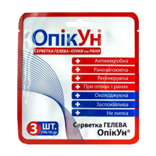 Серветка гелева антимікробна «ОпікУн» (10х10 см) - 3 шт. в упаковці Zentex
