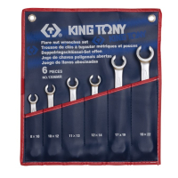 Wrench set, open-end, heavy-duty, 6 pcs (pack 1) in a terylene pouch