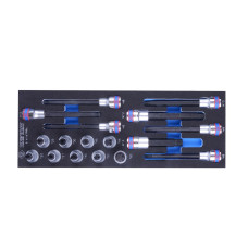 Набір торцевих головок 1/2" TORX, SPLINE, HEX 17 предметов (EVA ложемент)