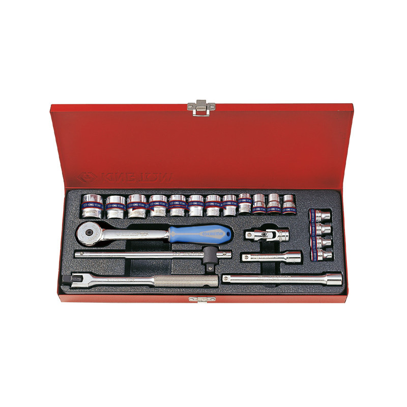 Socket Set with Accessories 3/8" 6-pt. 6-22 mm, 22 pcs