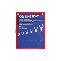 Flare nut wrench set, 6 pcs, 8-22 mm, in a terylene pouch