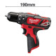 Дрель-шуруповерт ударный аккумуляторный MILWAUKEE, M12 BPD-202C (+ заряд.устройство, 2 аккум., кейс)