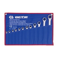 Combination Ratchet Wrench Set, 12 pcs (8-24mm), in Terylene Pouch
