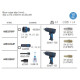 Pneumatic Impact Wrench 1/2" 1356 Nm with Deep Sockets (17-27mm) 15 pcs