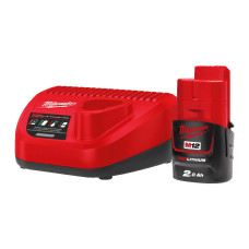 Енергокомплект Li-Ion MILWAUKEE, M12 NRG-201 (зарядний.пристрій С12, 1 акумулятор В2 2Аг)