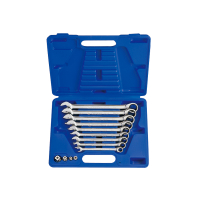 Ratchet combination wrench set, 13 pcs, 8-19 mm, plastic case