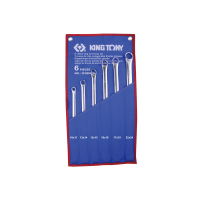 Set of 6 extra-long straight box-end wrenches (pack of 1) in a terylene pouch