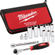 MILWAUKEE TRADESMAN 3/8" Chrome Socket Set with Ratchet, (12 pcs) in Knit Pouch