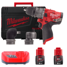 Дриль-шурупокрут з ударом акумуляторний MILWAUKEE, M12 FPDXKIT-202X, 44Нм, (+ заряд.пристрій, 2 акум., знімний патрон, 2 насадки