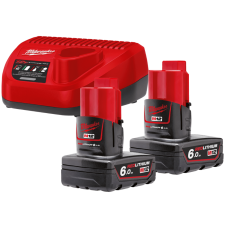 Енергокомплект Li-Ion MILWAUKEE, M12 NRG-602 (зарядний пристрій, 2 акумулятори В6 6Аг)