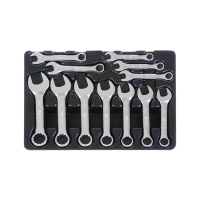 Combination Wrench Set, 12 pcs. in Tray