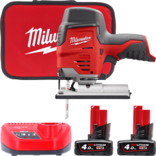 Пила лобзиковая аккумуляторная MILWAUKEE M12 JS-402B (ЗУ+2акк.Х4Ач+сумка)