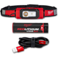 Фонарь светодиодный аккумуляторный налобный (зарядка через USB) MILWAUKEE L4 HL-VIS-301