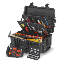 Tool case with built-in rollers and telescopic handle 