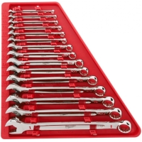 MAX BITE MILWAUKEE Chrome-Plated Ratcheting Combination Wrench Set, SAE (1/4'', 3/32'', 5/16'', 11/32'', 3/8