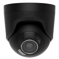 IP Camera wired Ajax TurretCam HL black, 8MP, 2.8mm, hybrid illumination IR 50m, white LED 50m, PoE, True WDR, IP65, IR 50m, audio, viewing angle 100° to 110°
