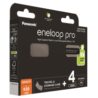 Panasonic Eneloop NI-MH Pro AAA 930 mAh Rechargeable Batteries, 4-pack with Storage Case