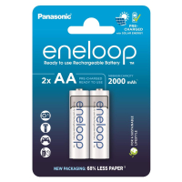 Panasonic Eneloop NI-MH AA 2000 mAh Rechargeable Batteries, 2 pcs.